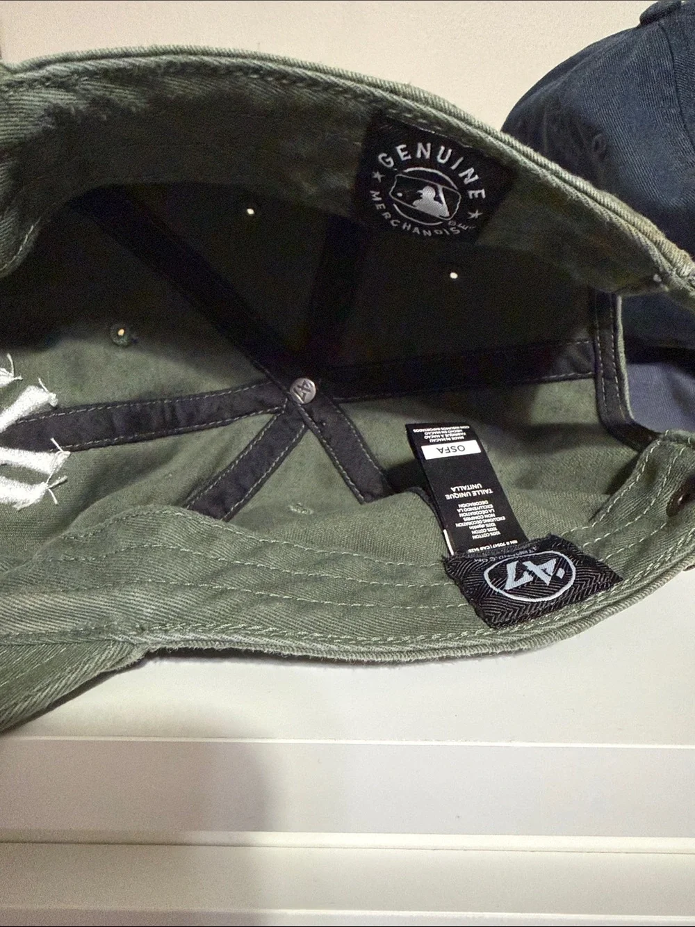 Olive Green NY Baseball Cap with White Embroidered Logo